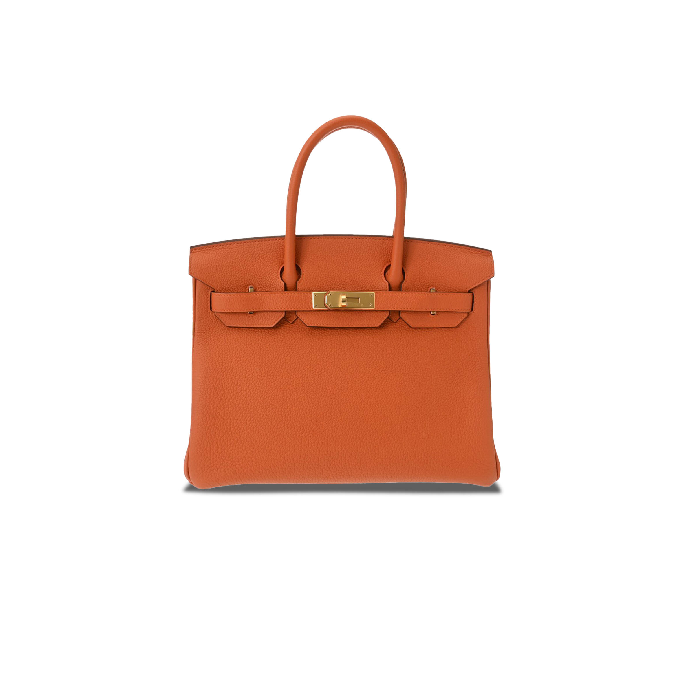 H**me5 BIRKIN 35 TOGO LEATHER ORANGE GOLD BUCKLE BAG H028369CC83 (35*28*18cm) Master Quality
